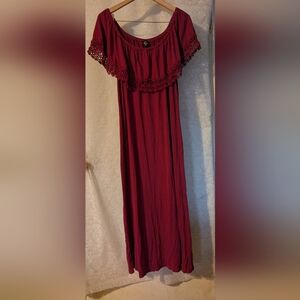 CalStyle BOHO MAXI Dress Sz. XL Red‎